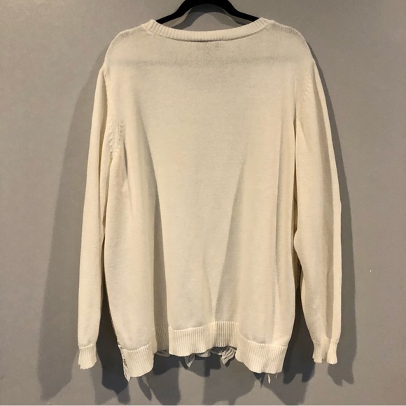 Lane Bryant Winter White Lace Sweater 26/28 - Picture 4 of 5